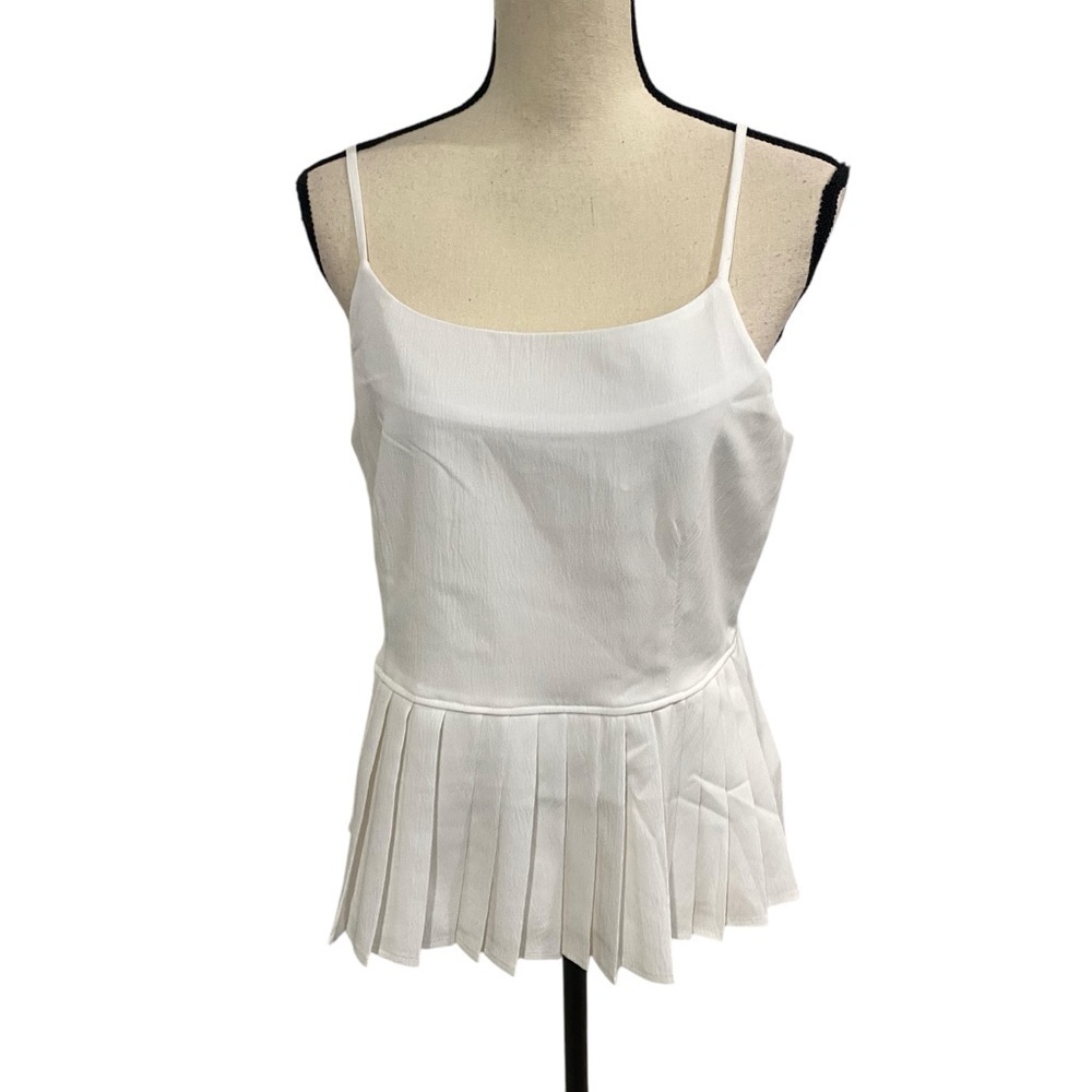 Glam White Cami Tank Chic Size Large NWT